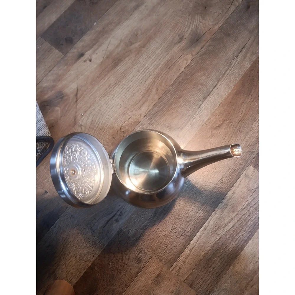 Vintage Stainless Steel Coffee‎ Pot with Decorative Top